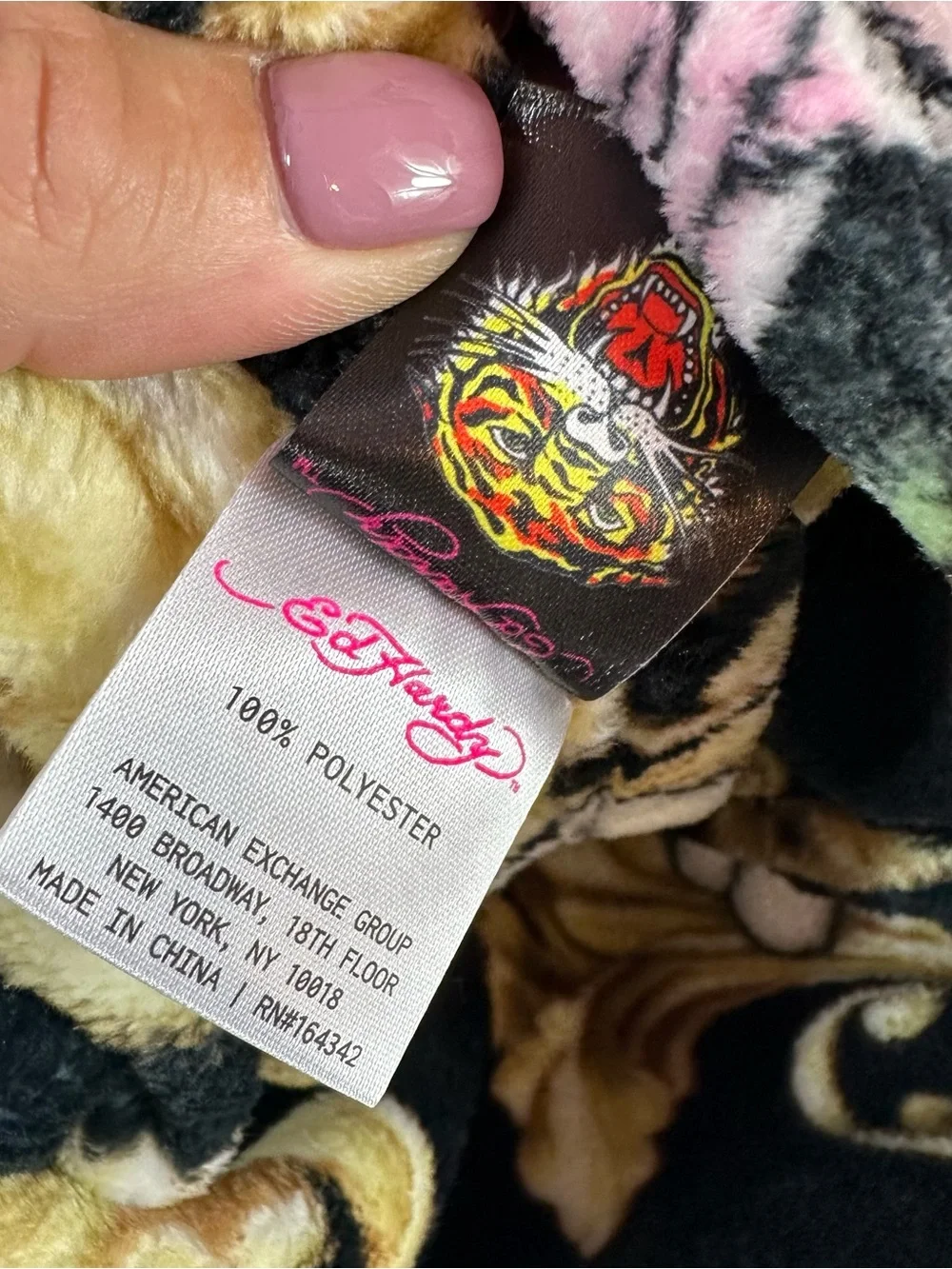 NWT ed hardy Printed Plush Oversized Throw retro rock glam whimsigoth streetwear